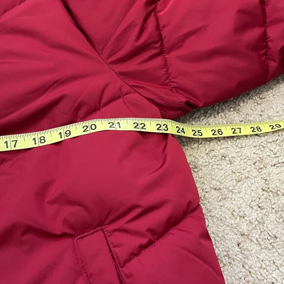 Maurices Red Snap Front Puffer Jacket Quilted Lined‎ Size Large Warm Cozy - Picture 10 of 11